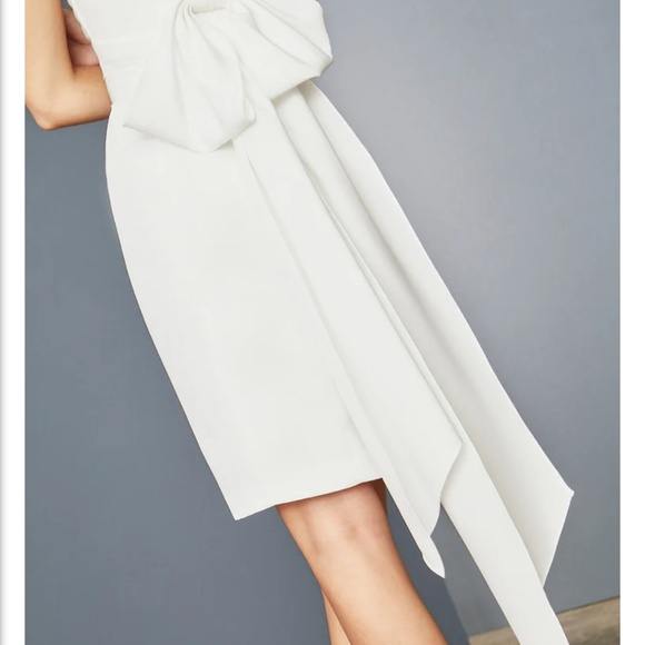 Amsale LW150 Strapless Faille Bow Back Dress - Picture 2 of 5